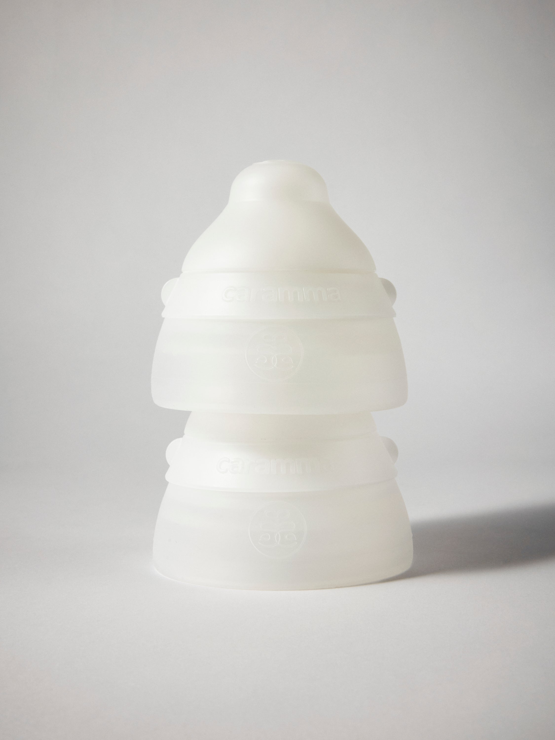 Easy and compact storage by stacking the caramma support bottles large and small